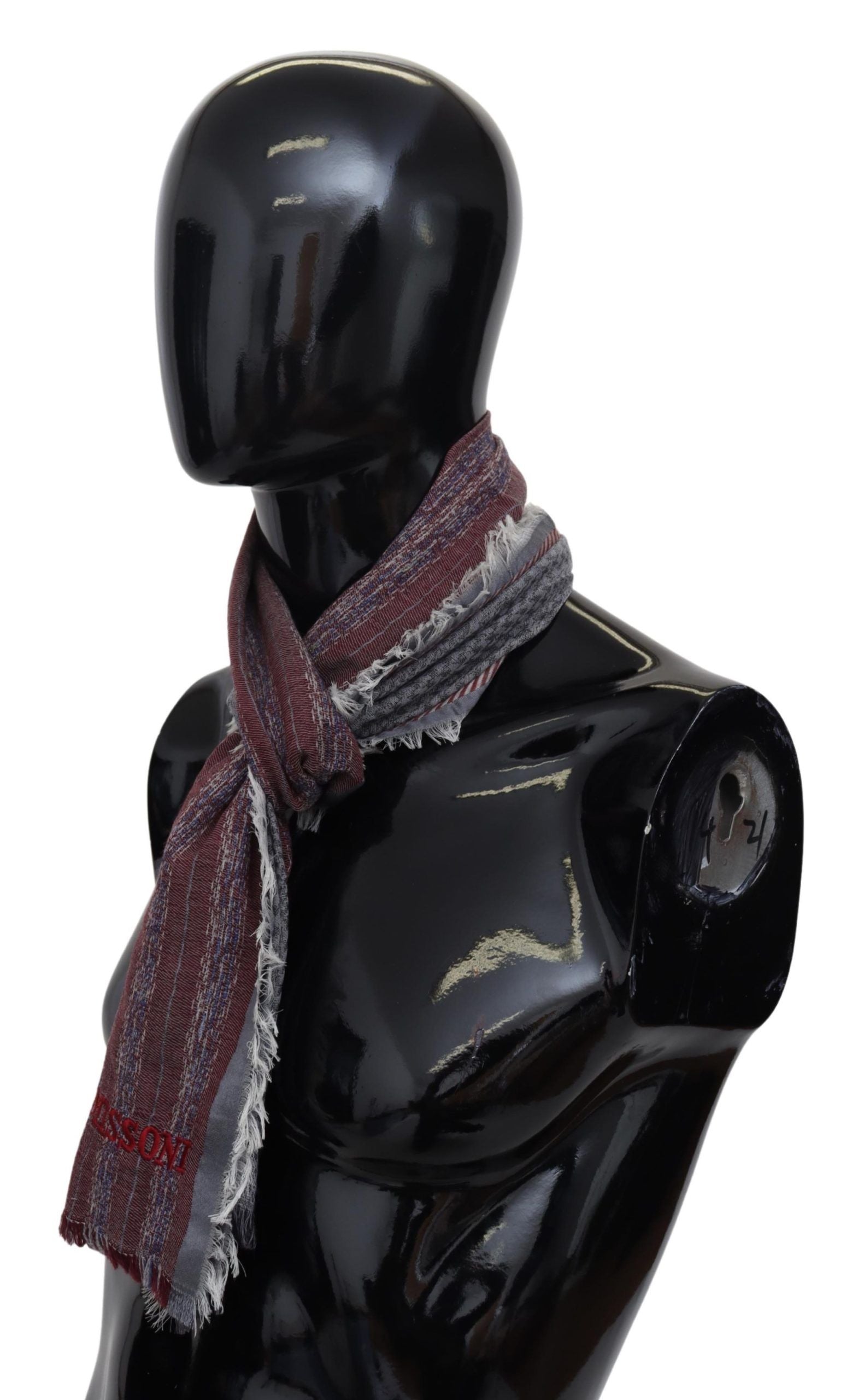 Missoni Elegant Wool Striped Logo Scarf - KALAJ