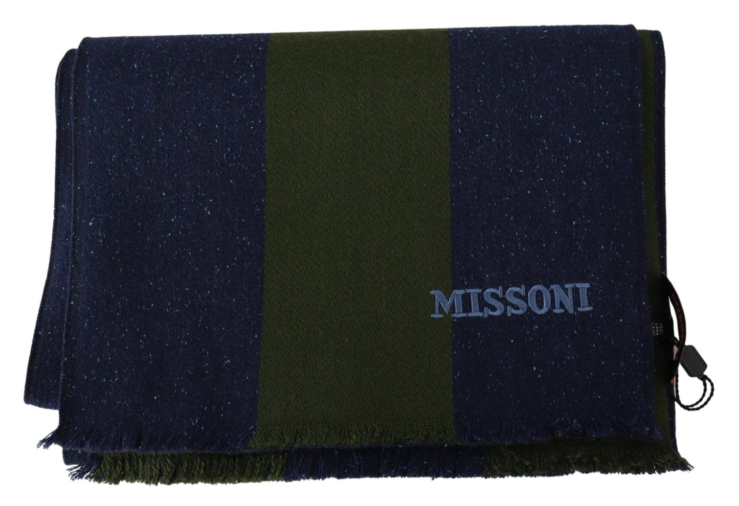 Missoni Authentic Wool Scarf with Stripes and Logo Embroidery - KALAJ