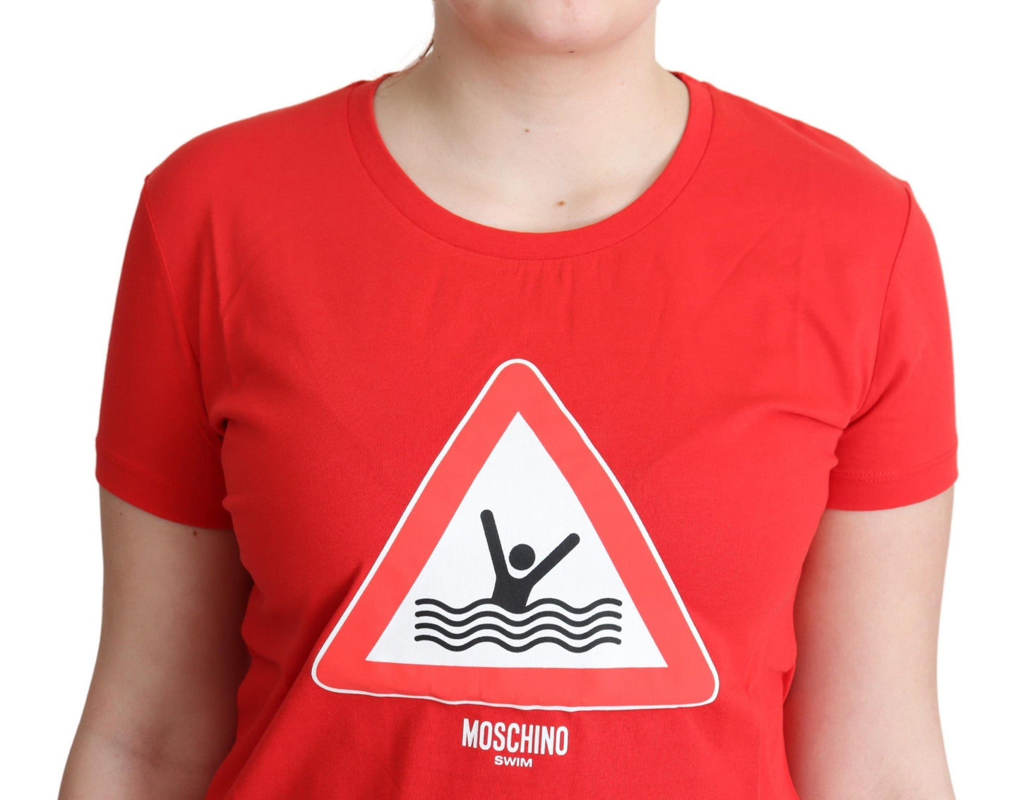 Moschino Chic Red Graphic Cotton Tee