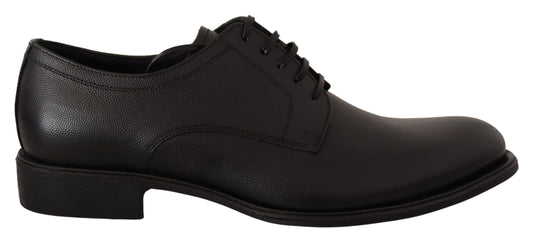 Dolce & Gabbana Elegant Black Leather Derby Shoes