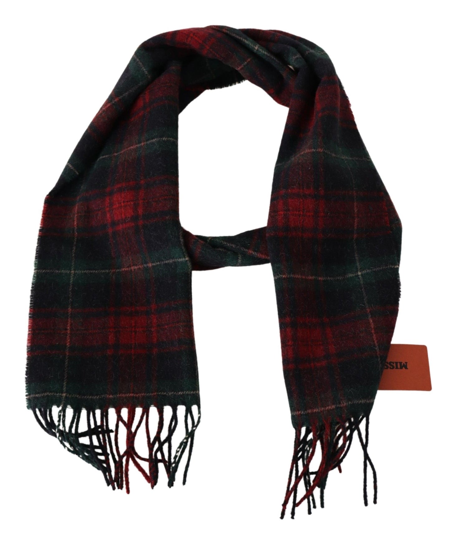 Missoni Elegant Check Wool Scarf with Logo Embroidery - KALAJ