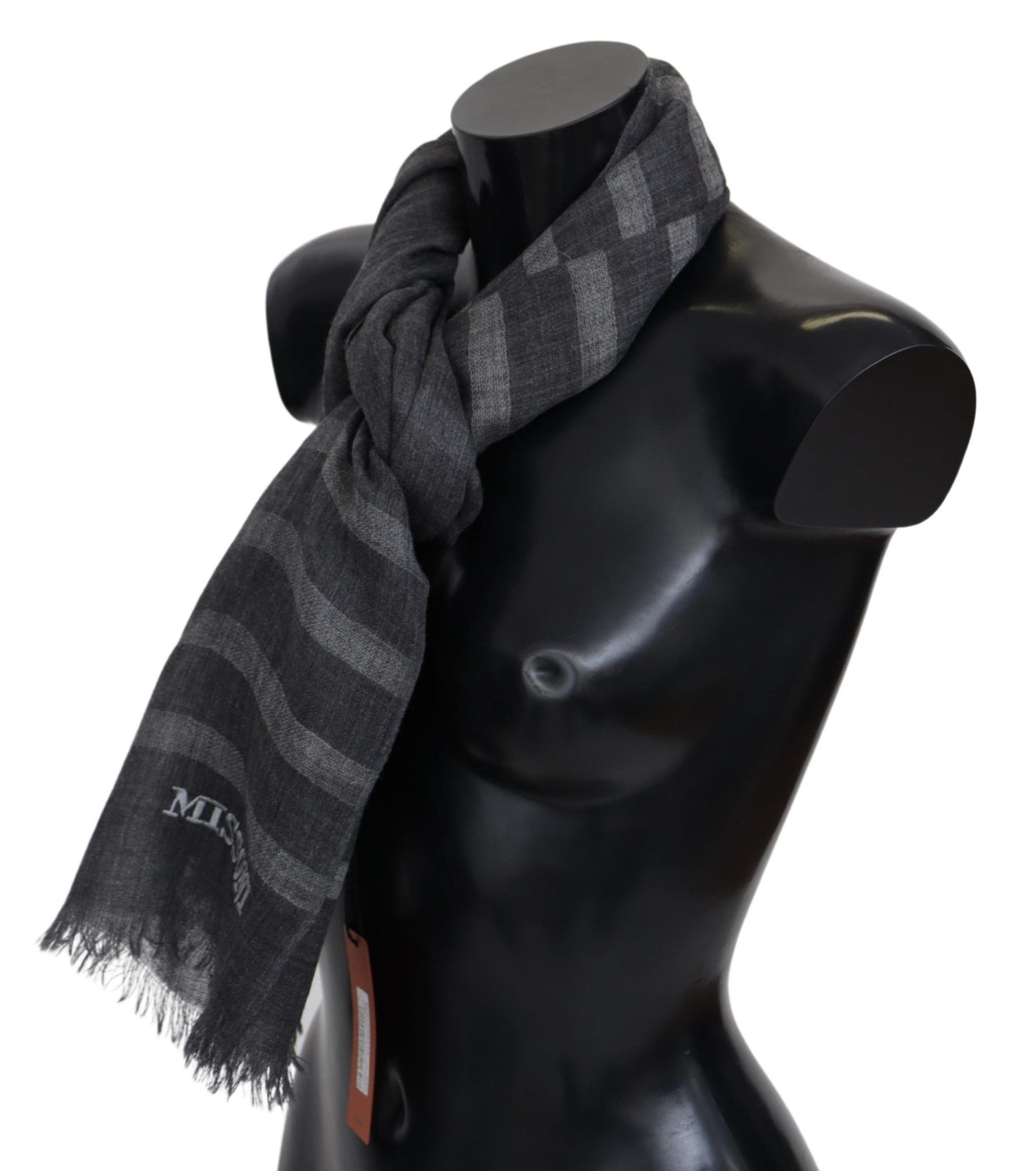 Missoni Elegant Unisex Wool Scarf with Logo Embroidery - KALAJ