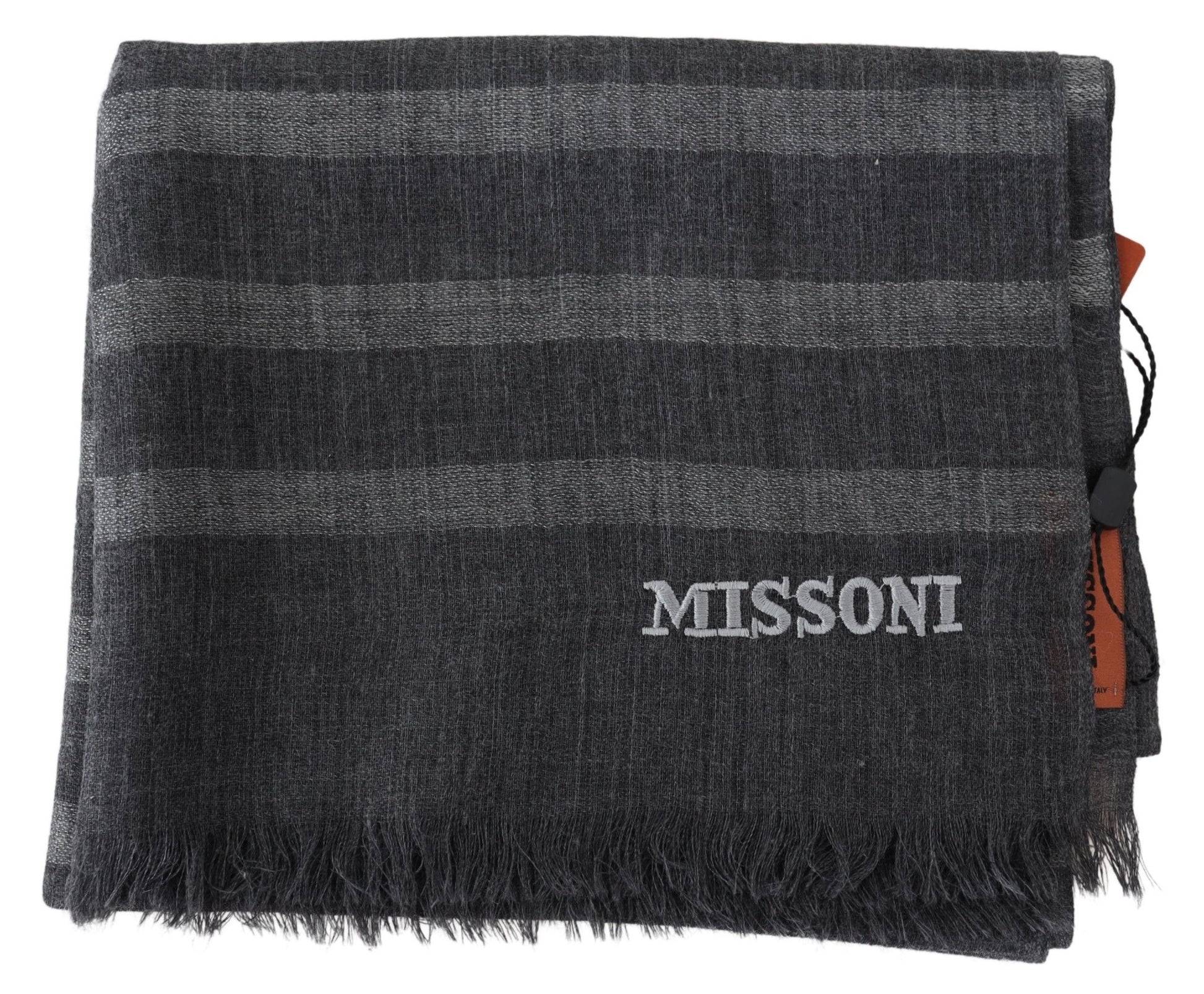 Missoni Elegant Unisex Wool Scarf with Logo Embroidery - KALAJ