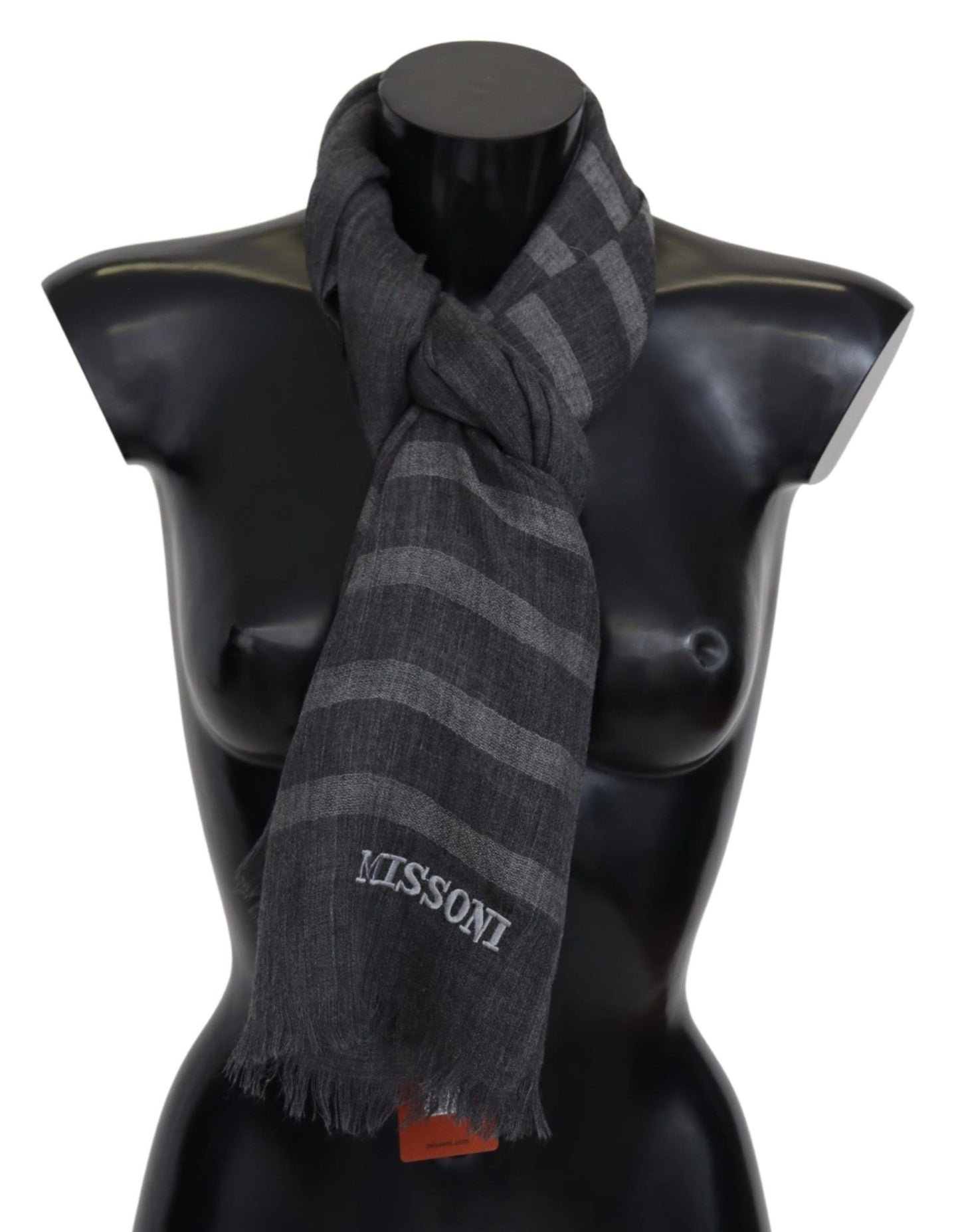 Missoni Elegant Unisex Wool Scarf with Logo Embroidery - KALAJ