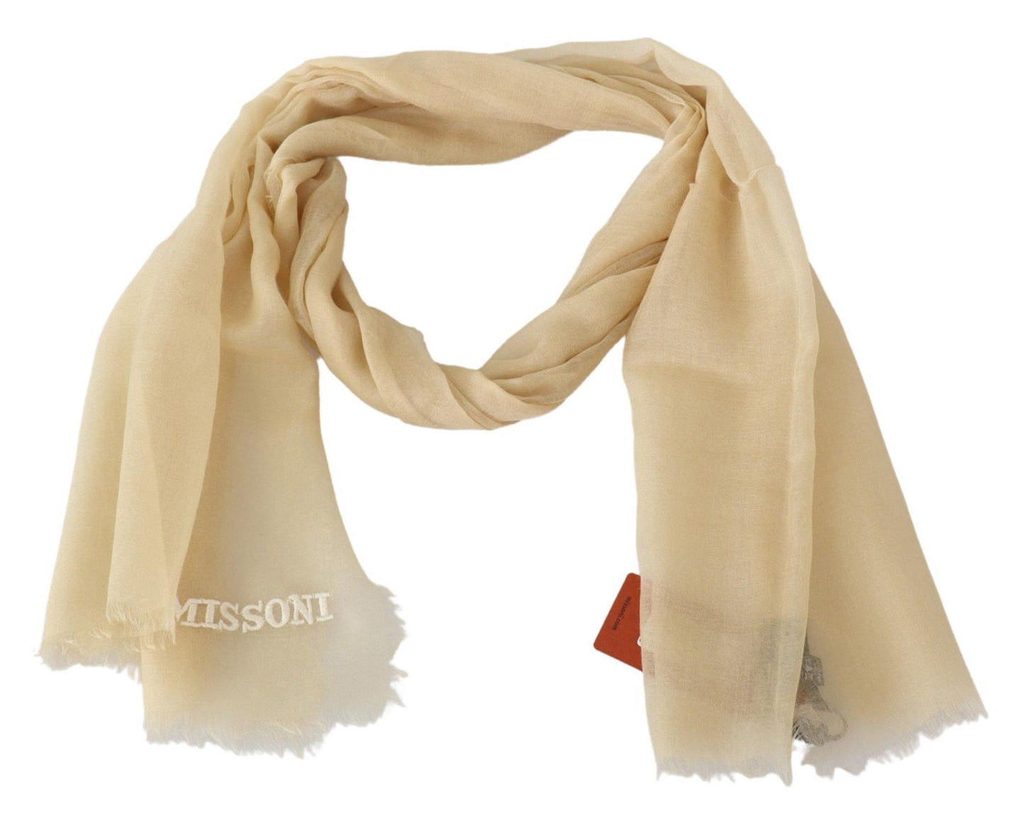 Missoni Elegant Cashmere Scarf in Beige - KALAJ