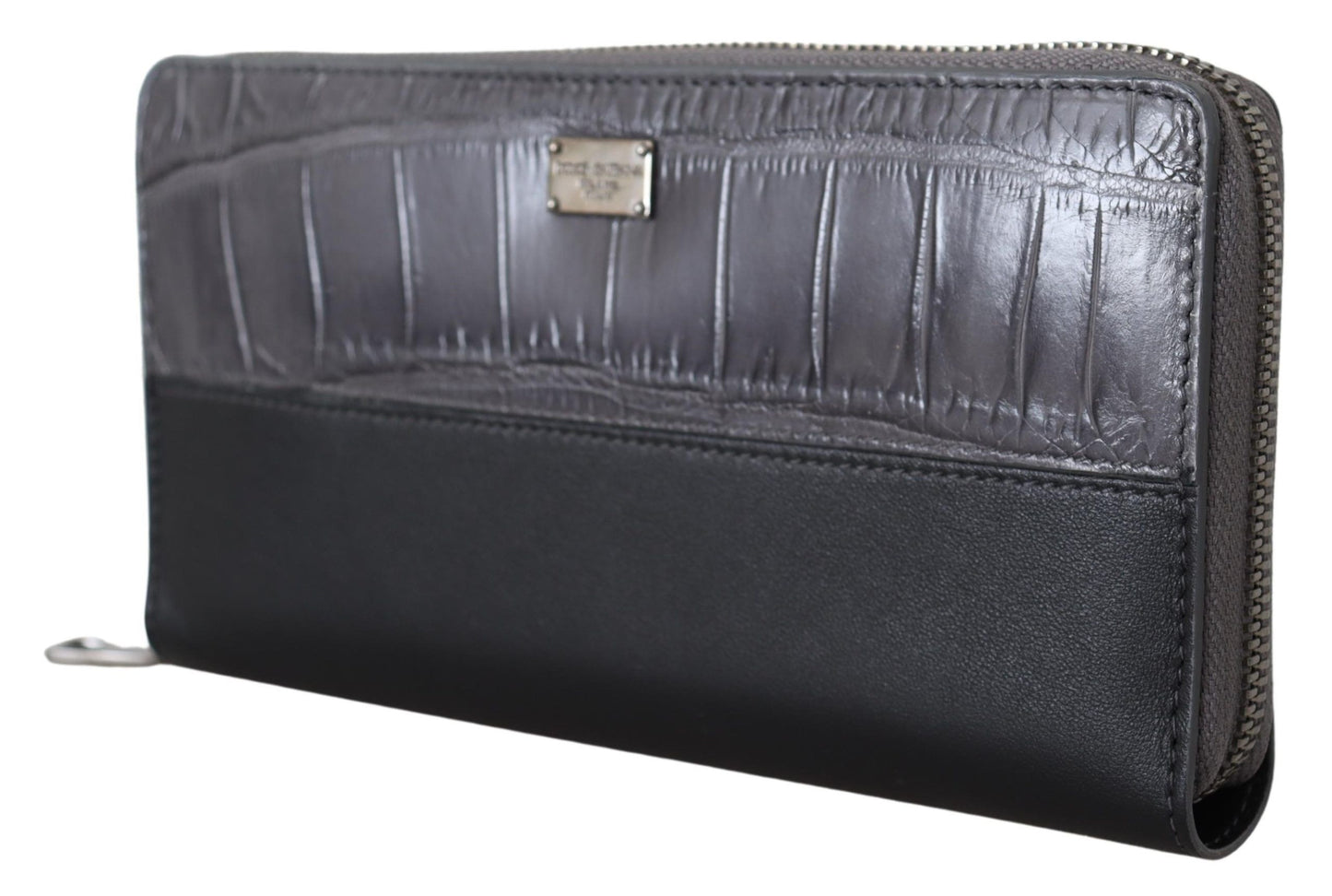 Dolce & Gabbana Elegant Textured Leather Zip-Around Wallet - KALAJ