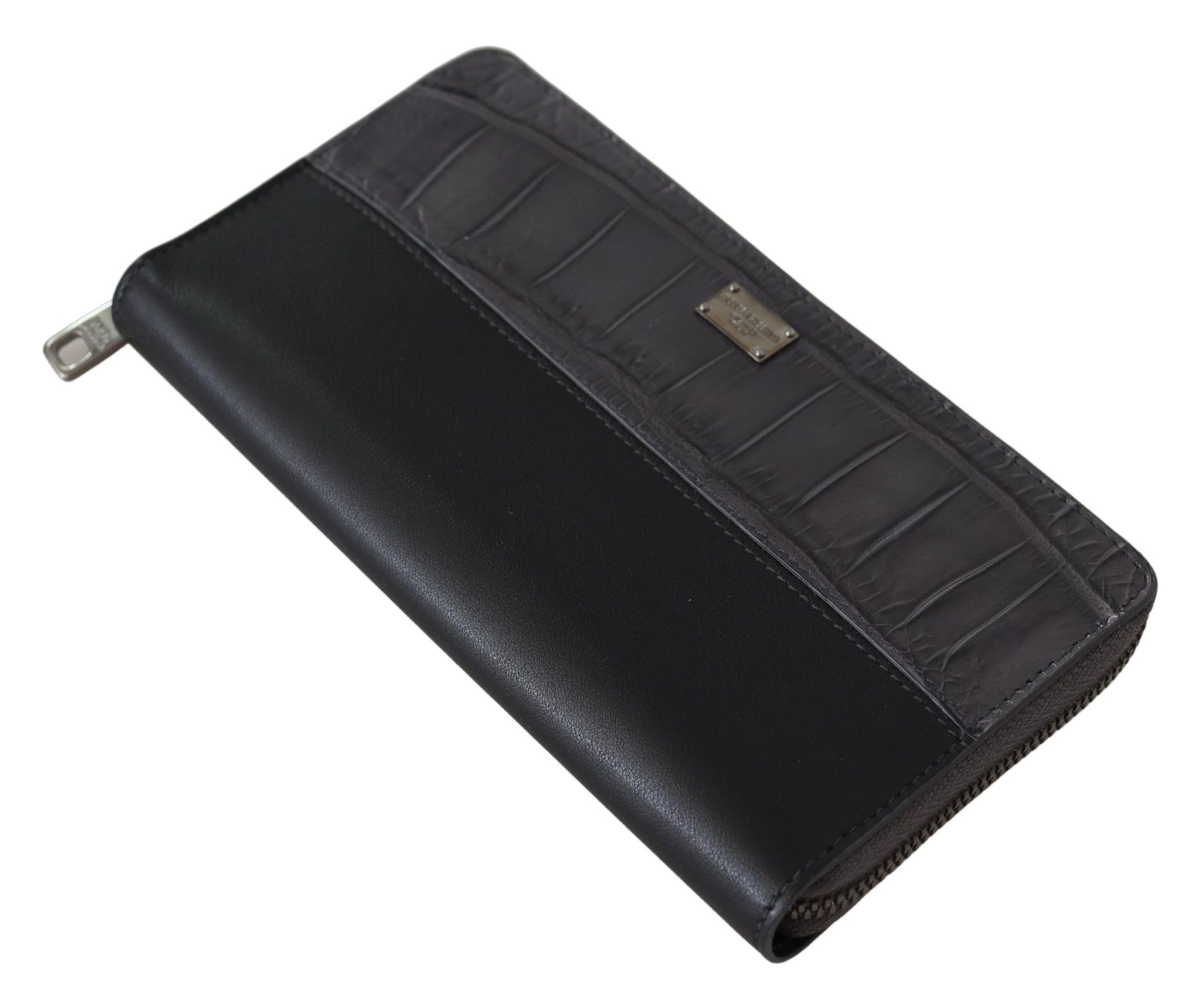 Dolce & Gabbana Elegant Textured Leather Zip-Around Wallet - KALAJ