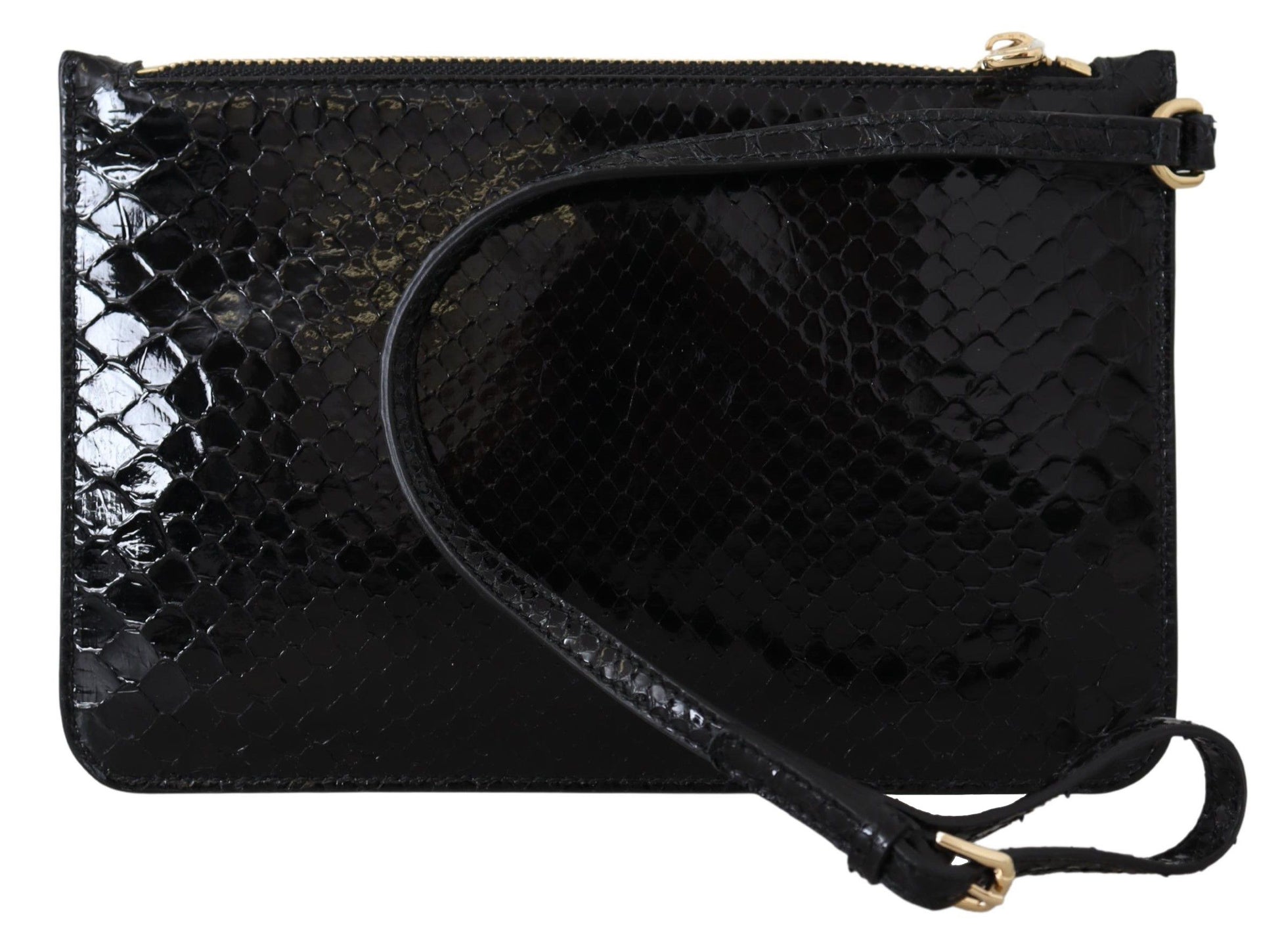 Dolce & Gabbana Exotic Leather Black Wristlet Wallet - KALAJ