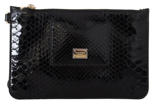 Dolce & Gabbana Exotic Leather Black Wristlet Wallet - KALAJ