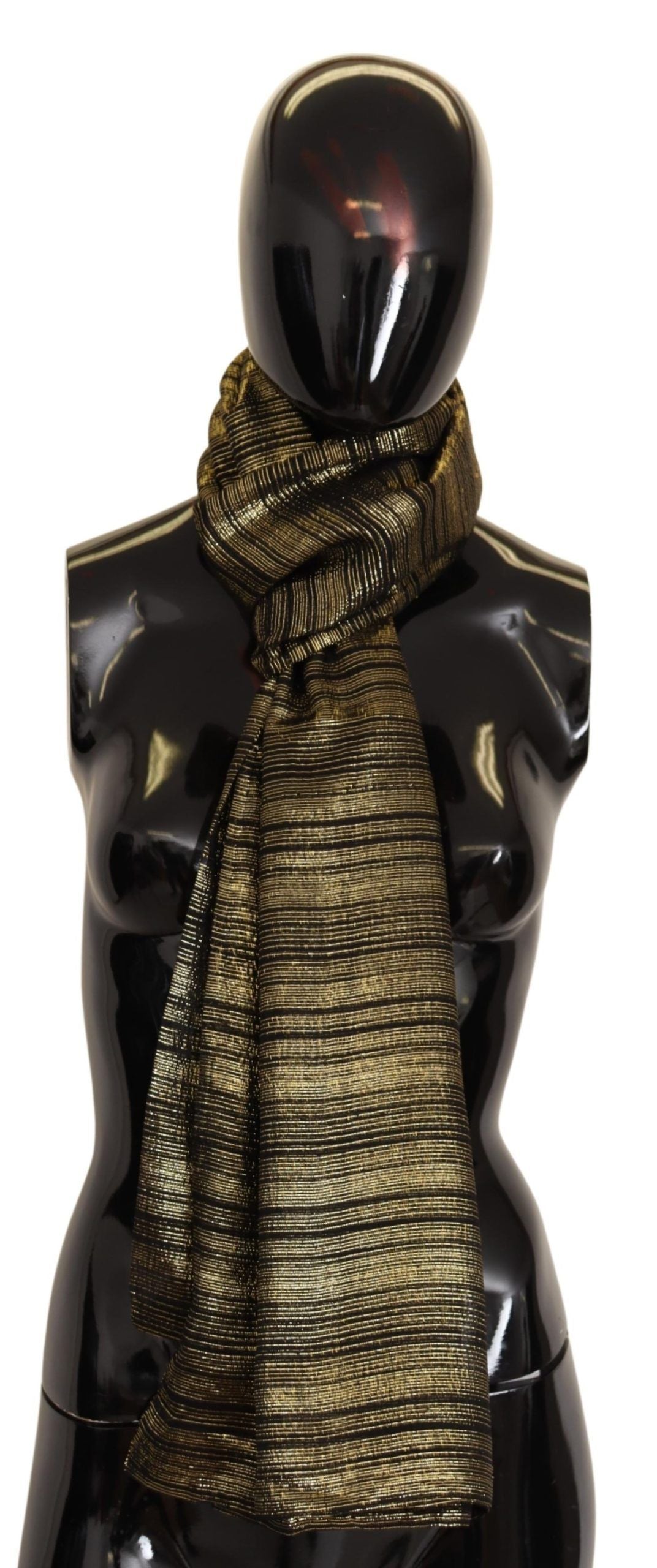 Dolce & Gabbana Elegant Gold Silk Blend Scarf - KALAJ