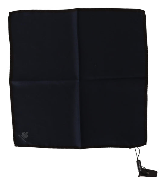 Dolce & Gabbana Elegant Silk Black Pocket Square Handkerchief - KALAJ