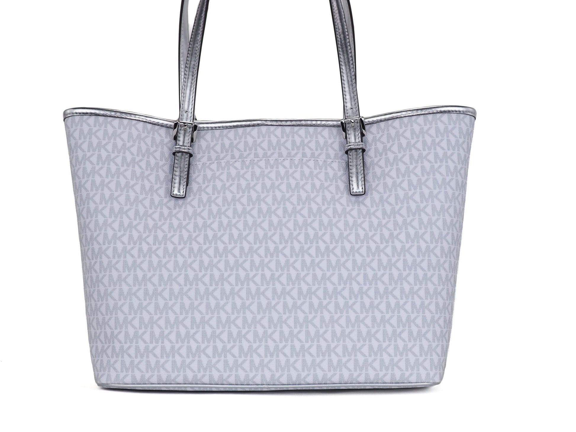 Michael Kors Jet Set Girls Print Medium Signature PVC Carryall Shoulder Tote Handbag (Bright White Multi) - KALAJ