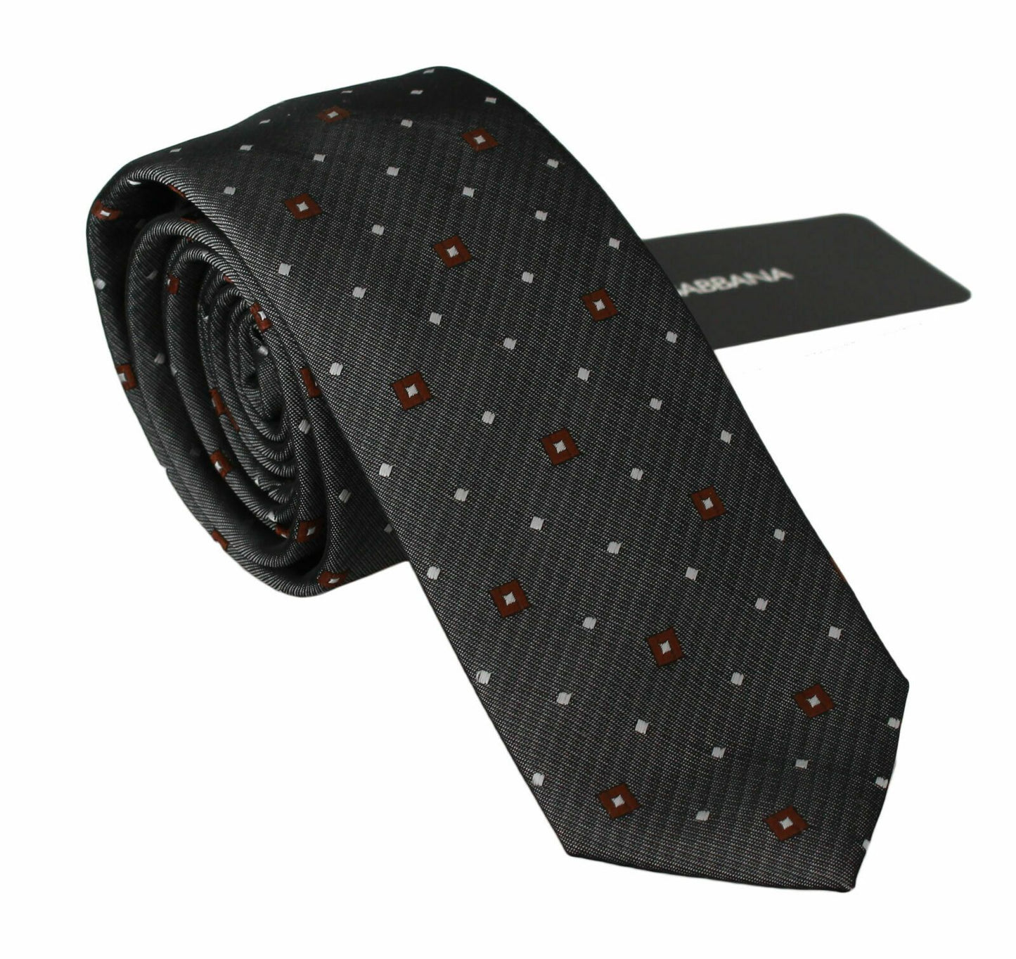 Dolce & Gabbana Elegant Gray Patterned Silk Blend Neck Tie - KALAJ