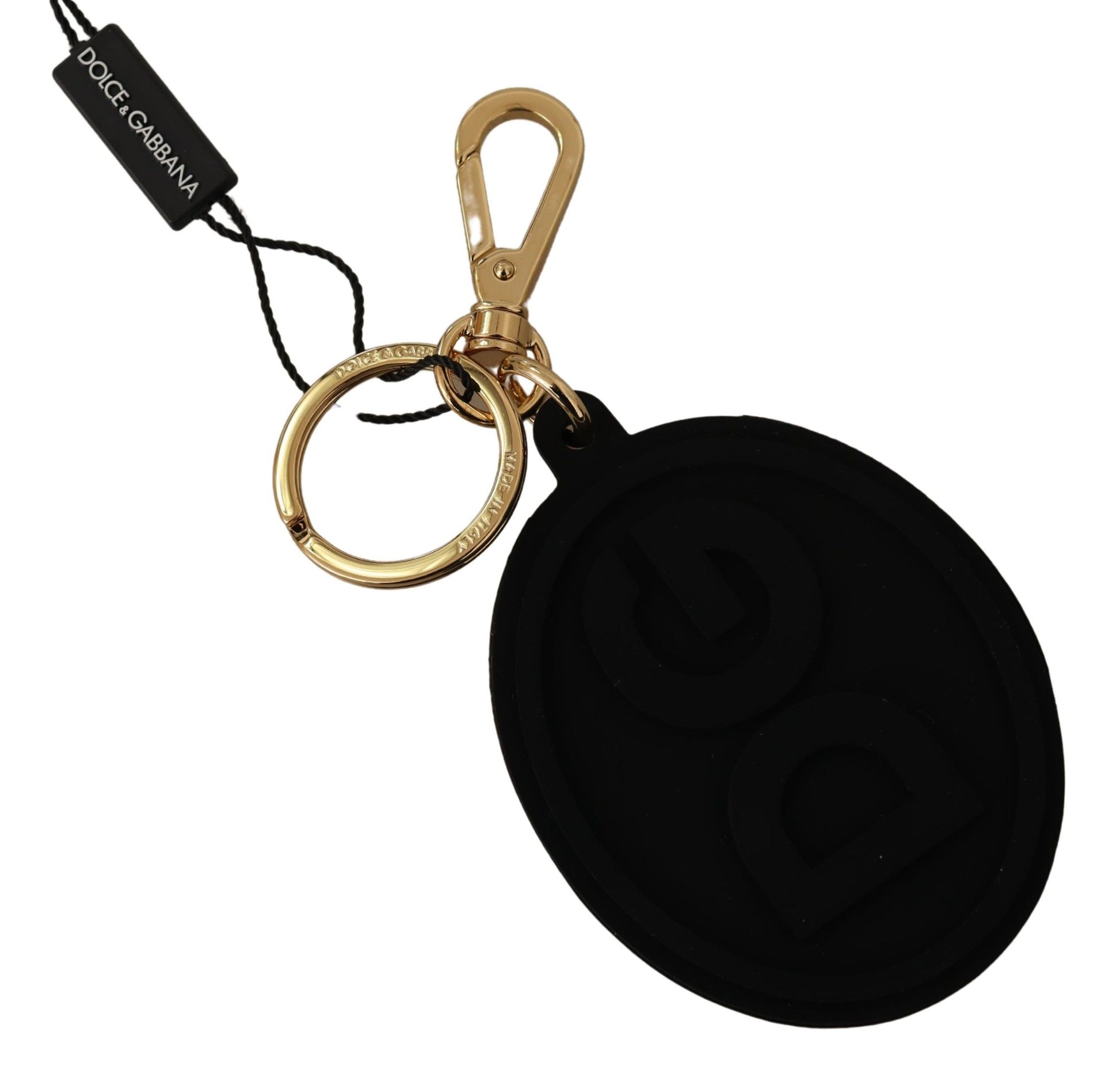 Dolce & Gabbana Elegant Black and Gold Keychain Accessory - KALAJ