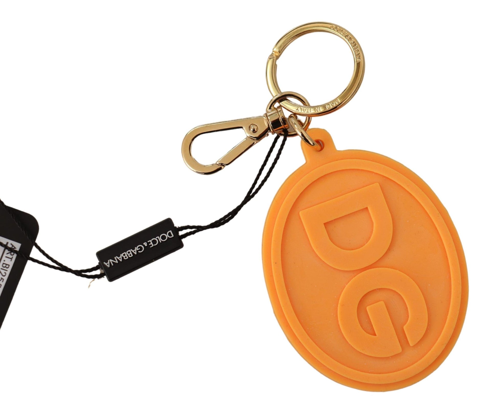 Dolce & Gabbana Stunning Orange Gold Keychain & Bag Charm - KALAJ