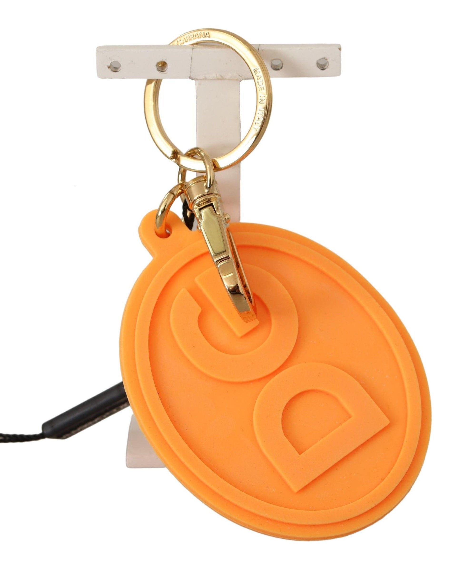 Dolce & Gabbana Stunning Orange Gold Keychain & Bag Charm - KALAJ