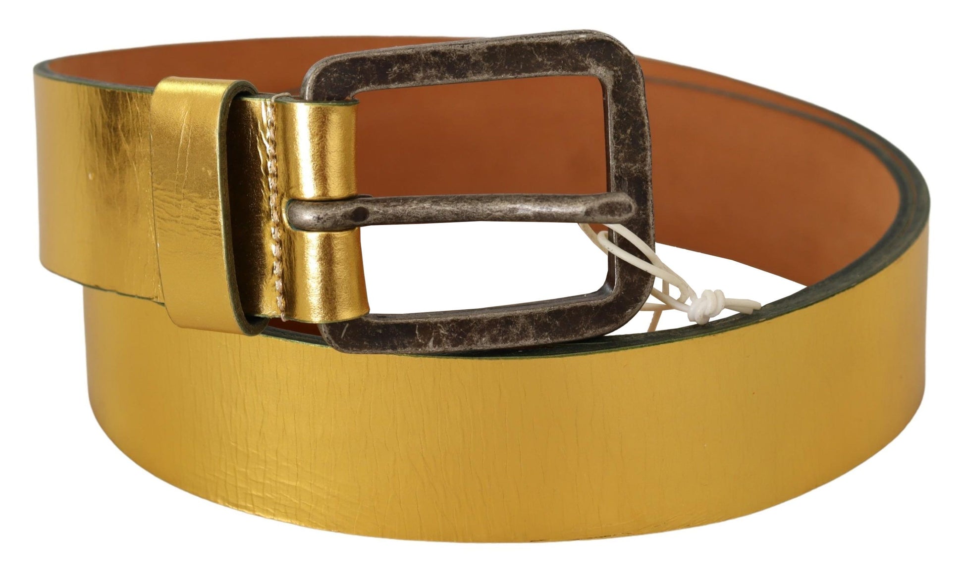 John Galliano Elegant Gold Genuine Leather Men's Belt - KALAJ