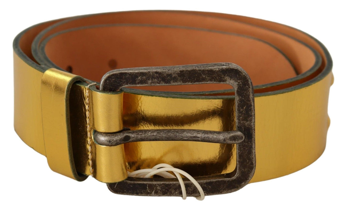 John Galliano Elegant Gold Genuine Leather Men's Belt - KALAJ