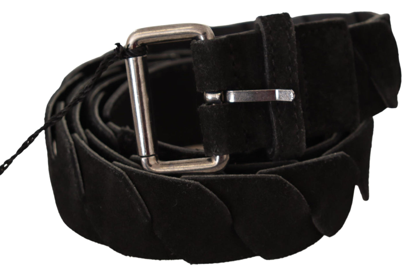 GF Ferre Elegant Black Waist Belt with Metal Buckle - KALAJ