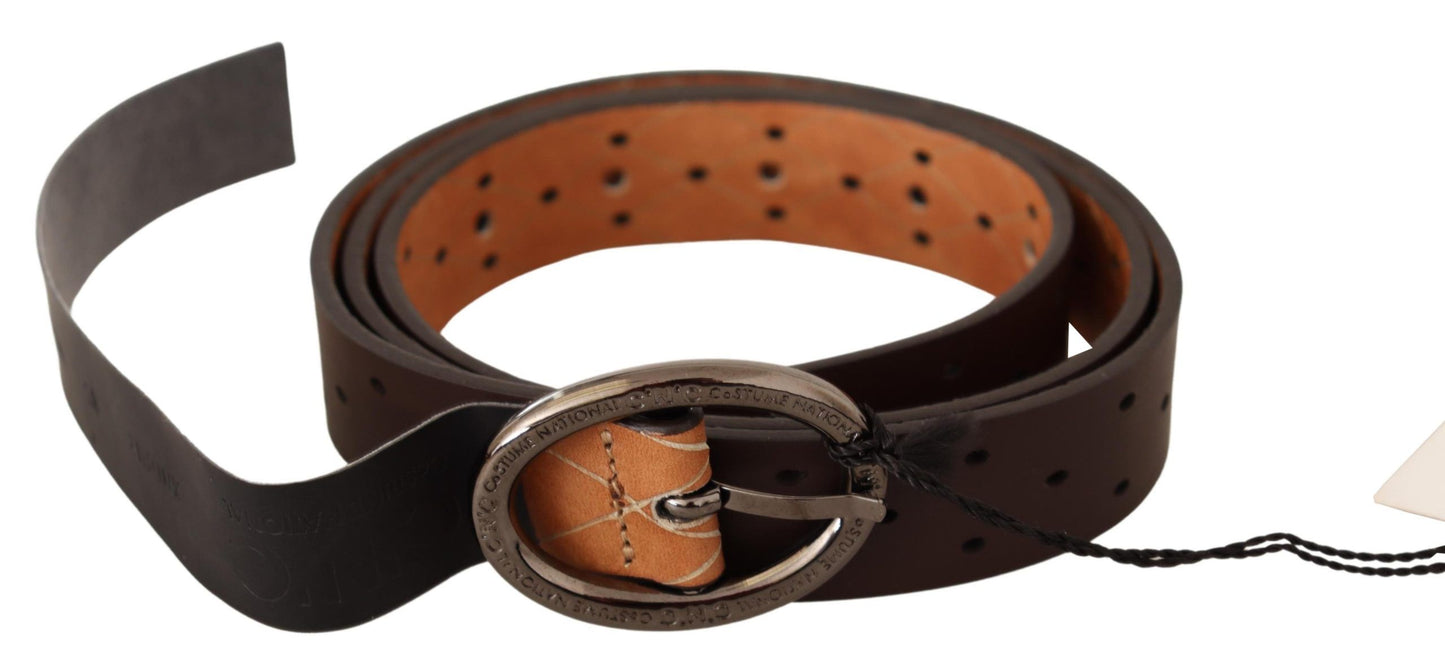 Costume National Elegance Redefined: Chic Brown Fashion Belt - KALAJ