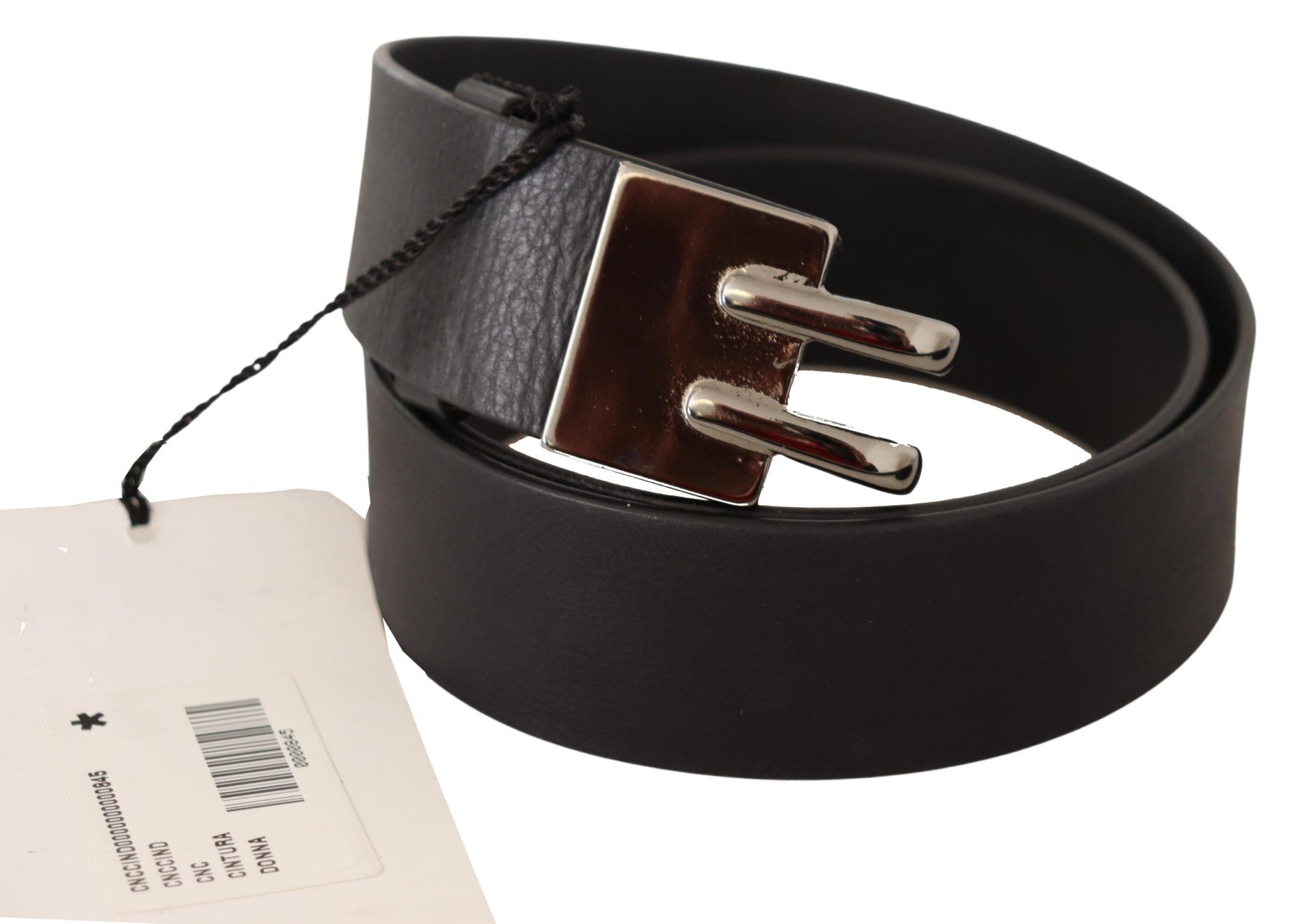 Costume National Elegant Black Leather Fashion Belt - KALAJ