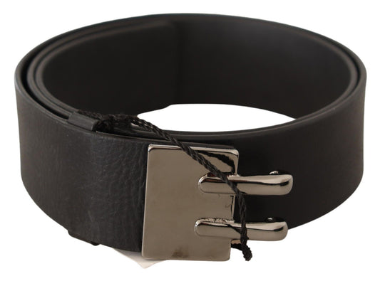 Costume National Elegant Black Leather Fashion Belt - KALAJ