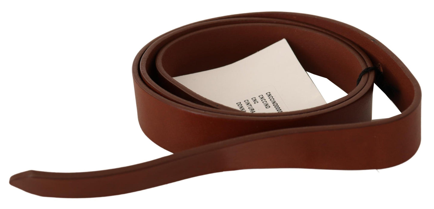 Costume National Elegant Brown Leather Fashion Belt - KALAJ