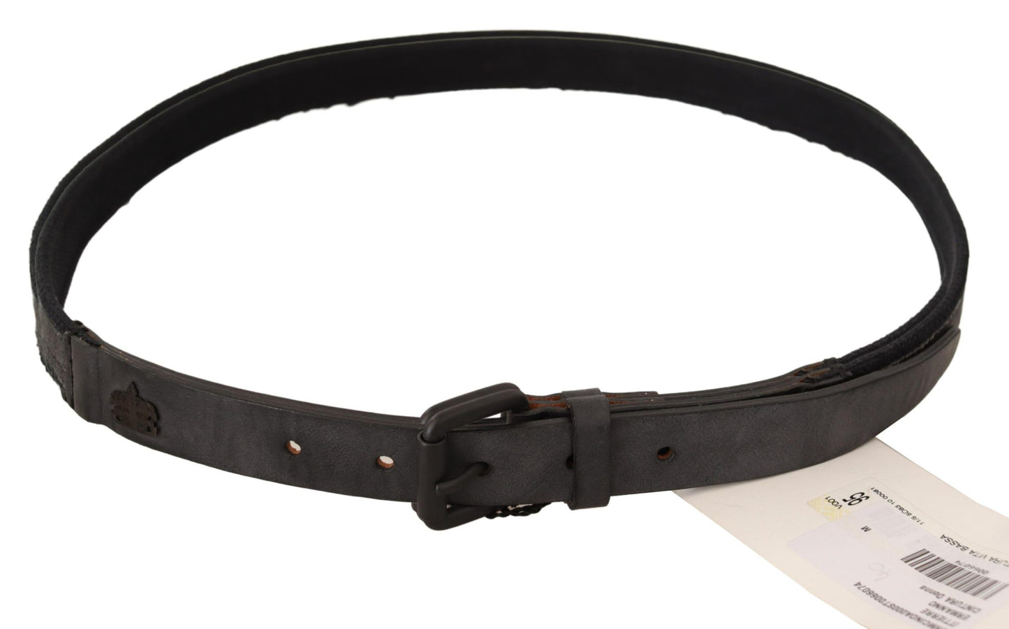 Ermanno Scervino Classic Black Leather Belt with Buckle Fastening - KALAJ