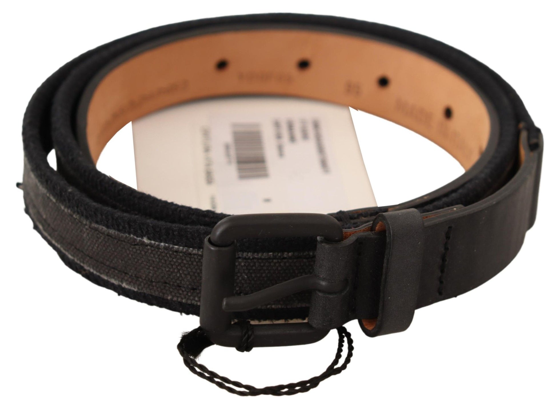 Ermanno Scervino Classic Black Leather Belt with Buckle Fastening - KALAJ