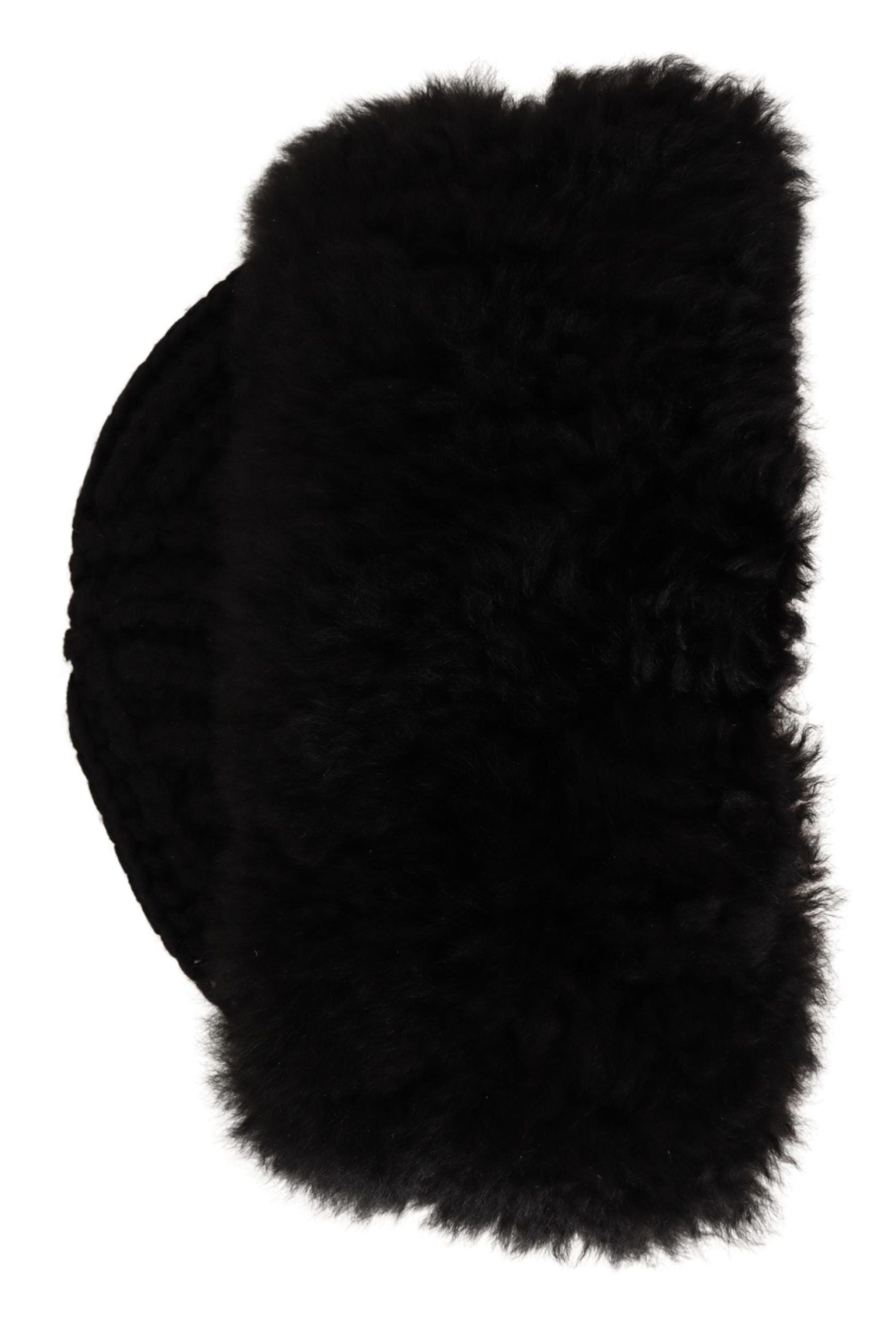 Dolce & Gabbana Elegant Black Cashmere Alpaca Fur Beanie - KALAJ