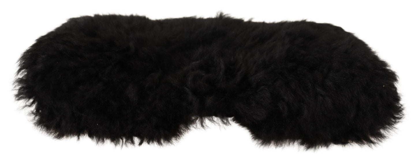 Dolce & Gabbana Elegant Black Cashmere Alpaca Fur Beanie - KALAJ