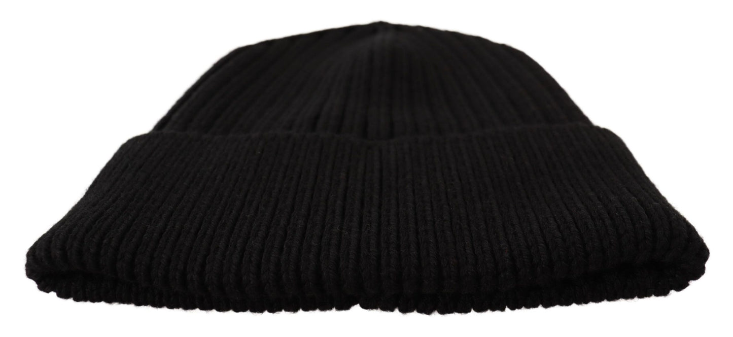 Dolce & Gabbana Elegant Cable Knit Wool Beanie with Fleece Liner - KALAJ