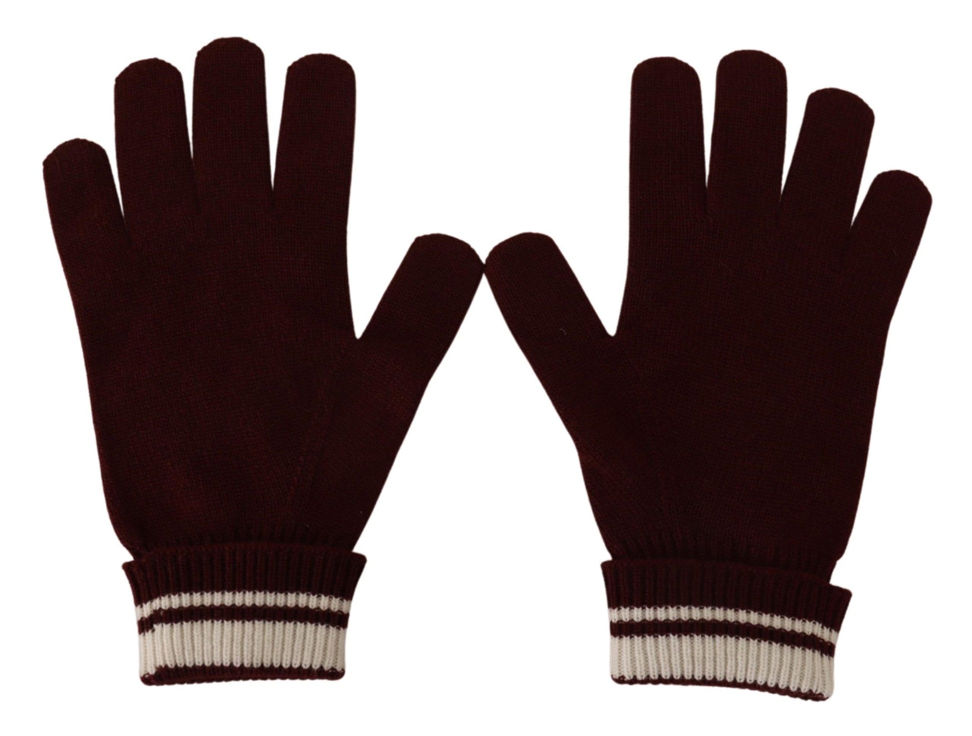 Dolce & Gabbana Elegant Red Cashmere Gloves with Crown Motif - KALAJ