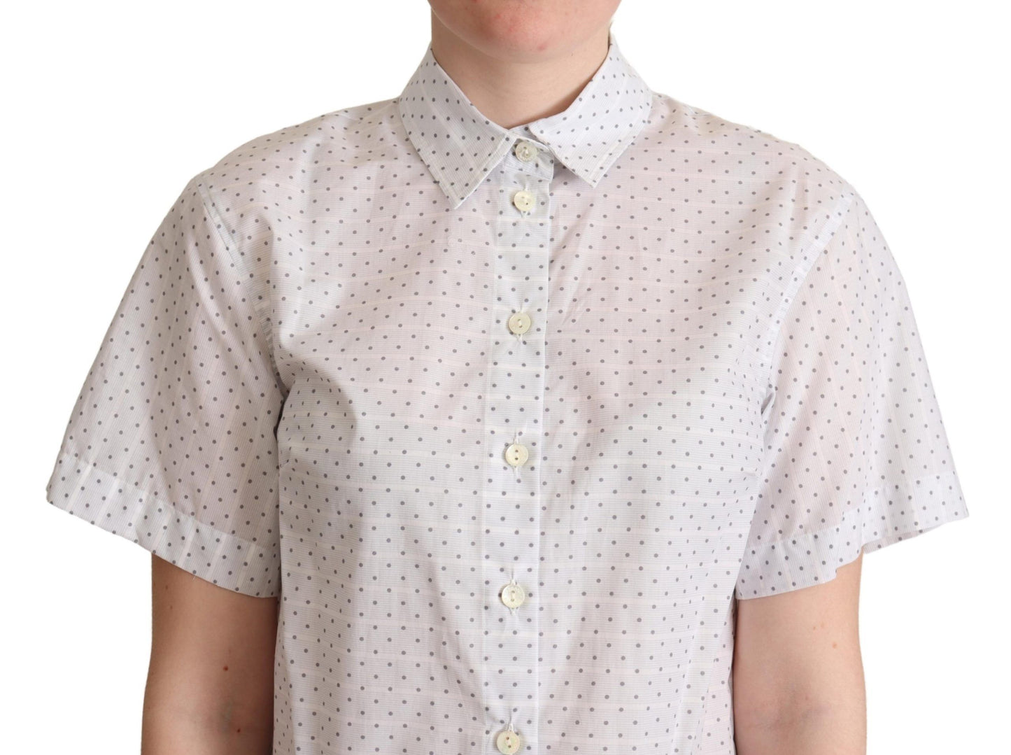 Dolce & Gabbana Elegant Polka Dot Cotton Polo Top