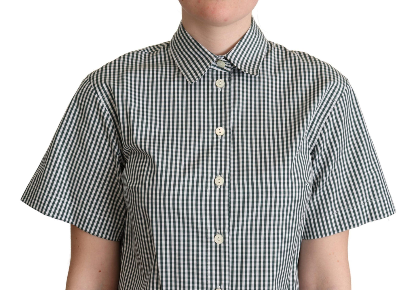 Dolce & Gabbana Elegant Checkered Cotton Polo Top