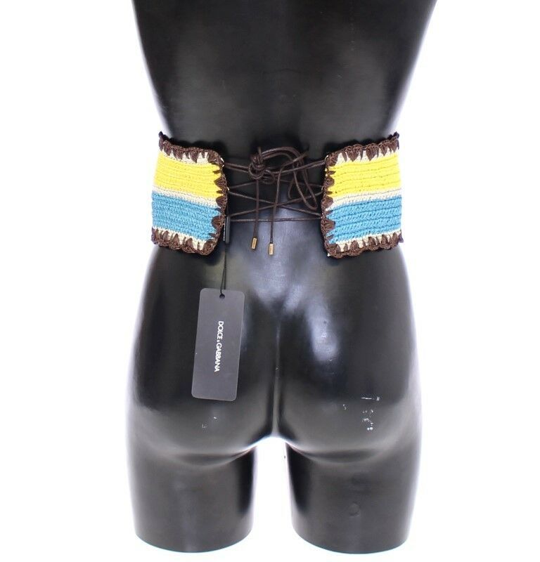 Dolce & Gabbana Runway Woven Raffia-Style Corset Belt - KALAJ