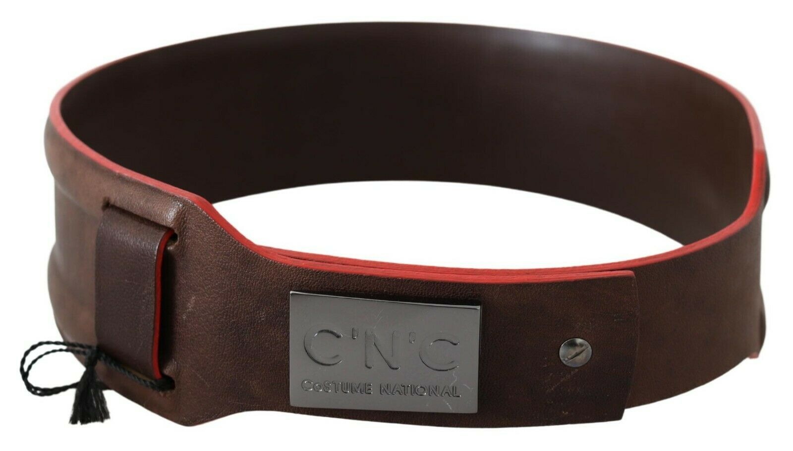 Costume National Elegant Dark Brown Leather Fashion Belt - KALAJ