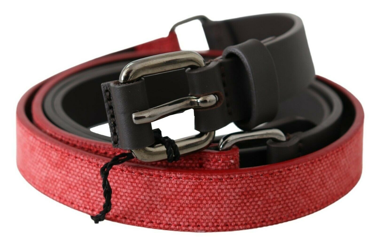 Costume National Elegant Red Brown Leather Fashion Belt - KALAJ