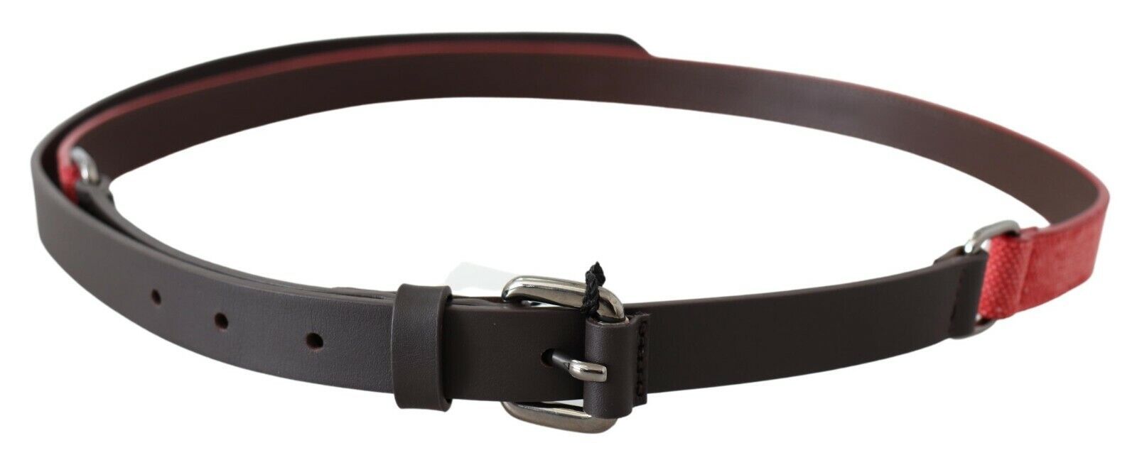 Costume National Elegant Red Brown Leather Fashion Belt - KALAJ