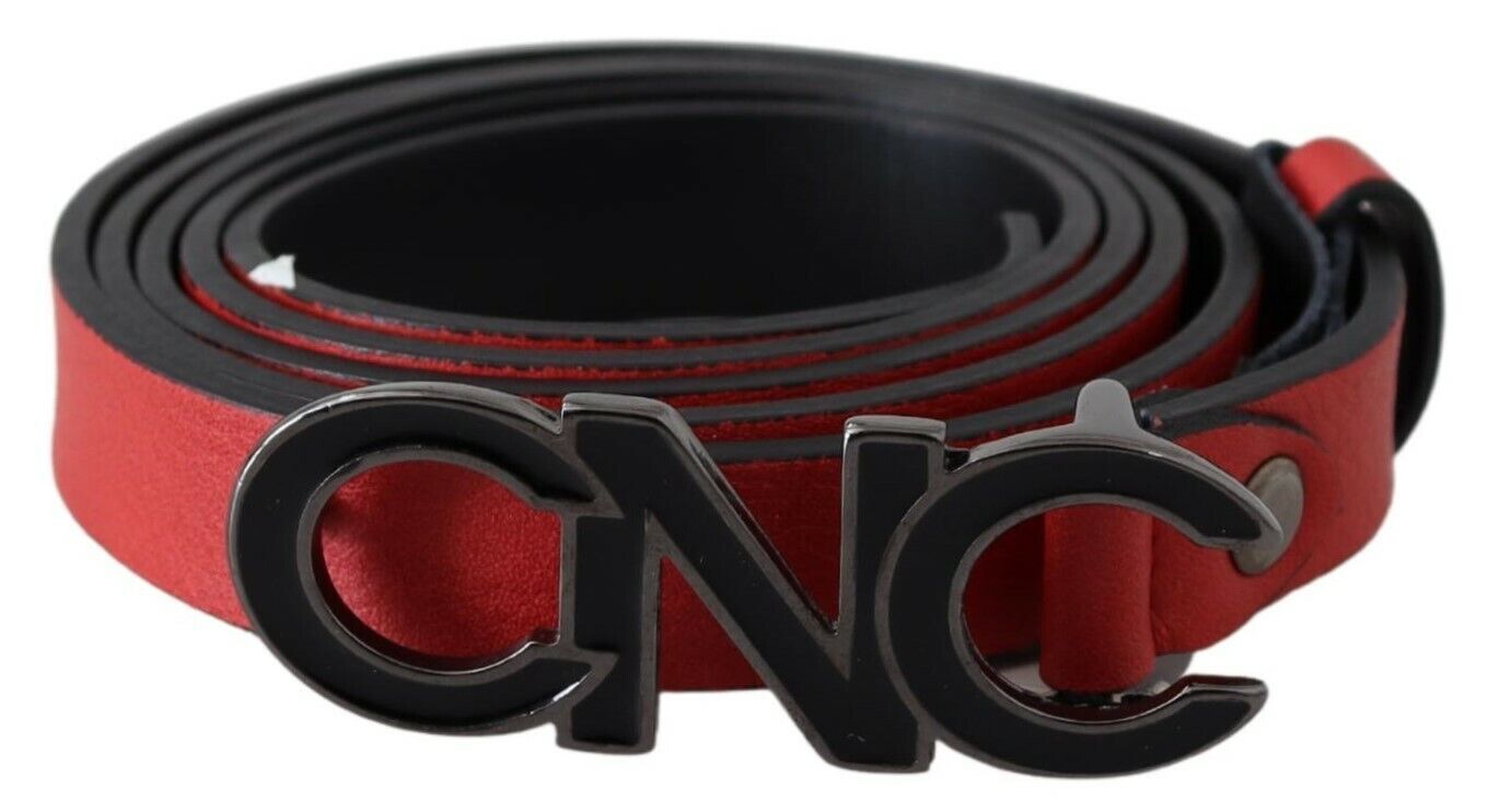 Costume National Elegant Red Leather Waist Belt - KALAJ