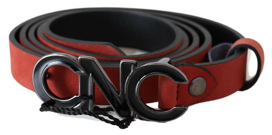 Costume National Elegant Blood Red Leather Belt - KALAJ