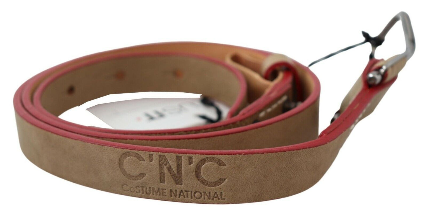 Costume National Beige Leather Fashion Belt - KALAJ