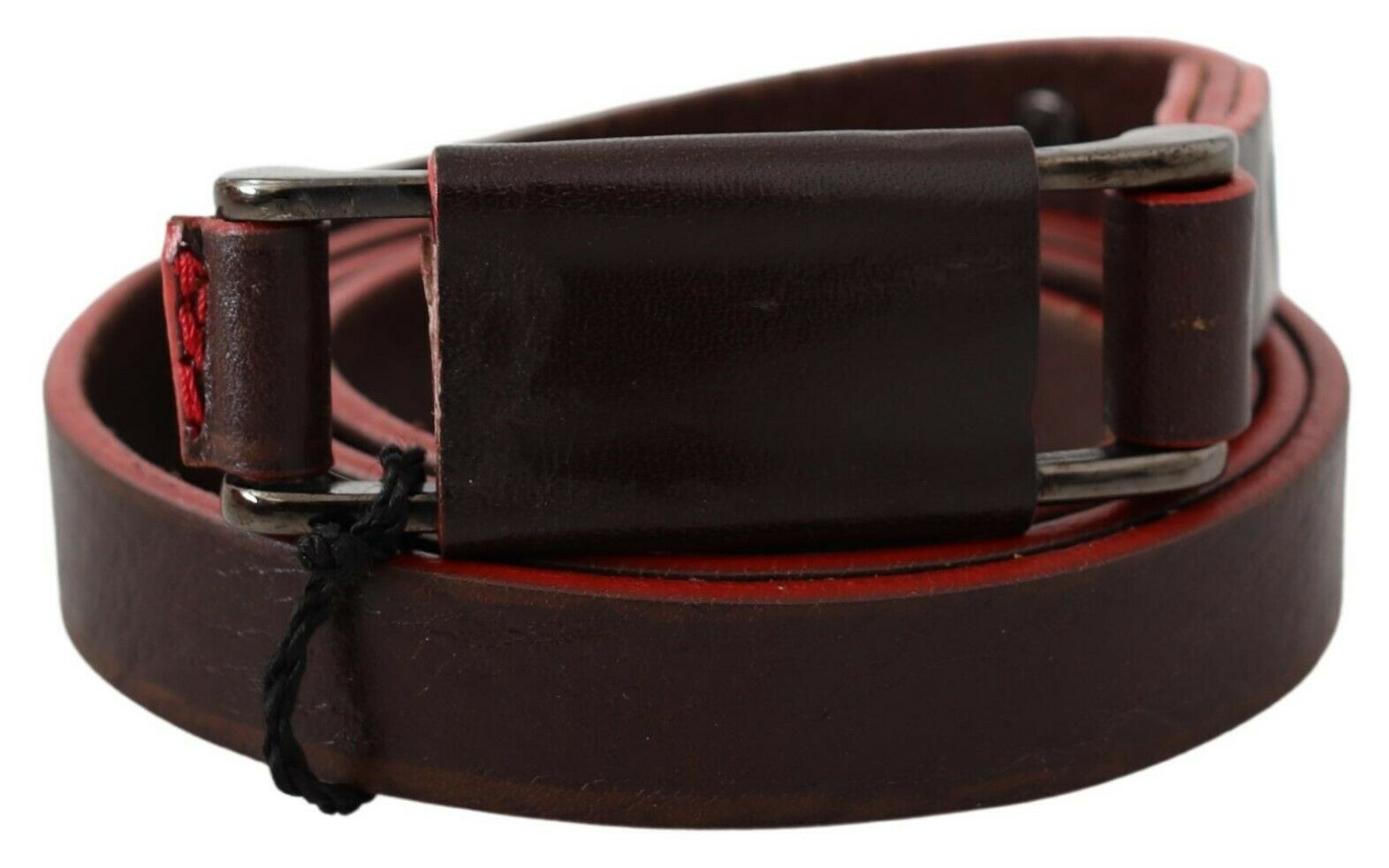 Costume National Elegant Brown Leather Fashion Belt - KALAJ