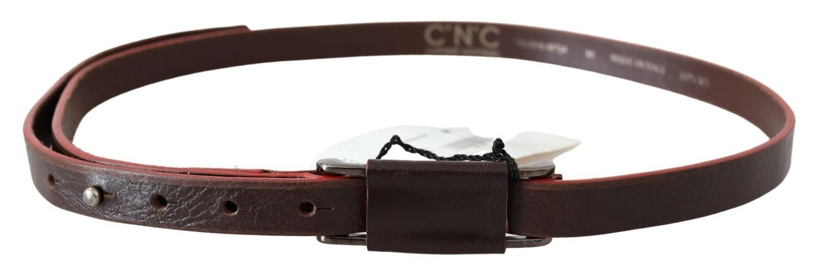 Costume National Elegant Brown Leather Fashion Belt - KALAJ