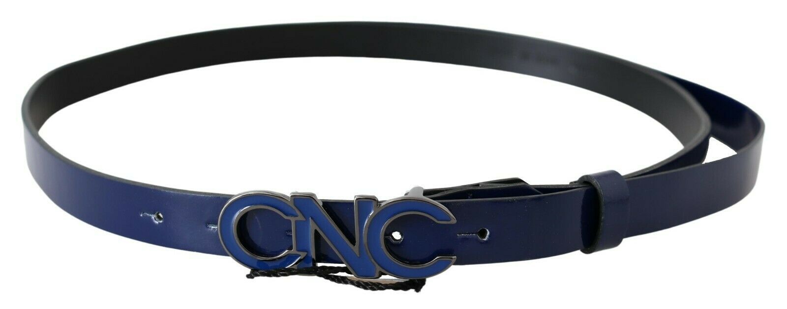 Costume National Sleek Dark Blue Leather Fashion Belt - KALAJ