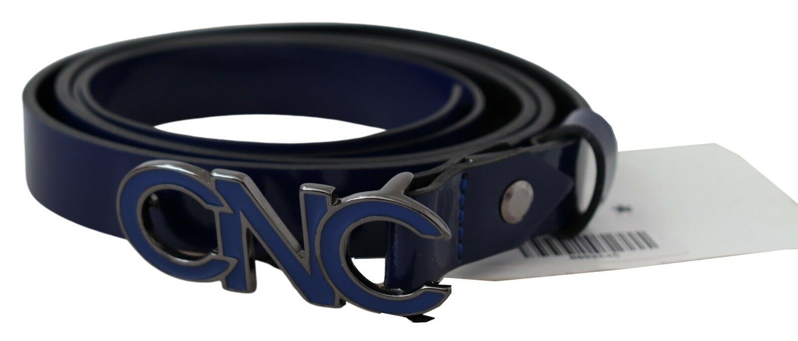 Costume National Sleek Dark Blue Leather Fashion Belt - KALAJ