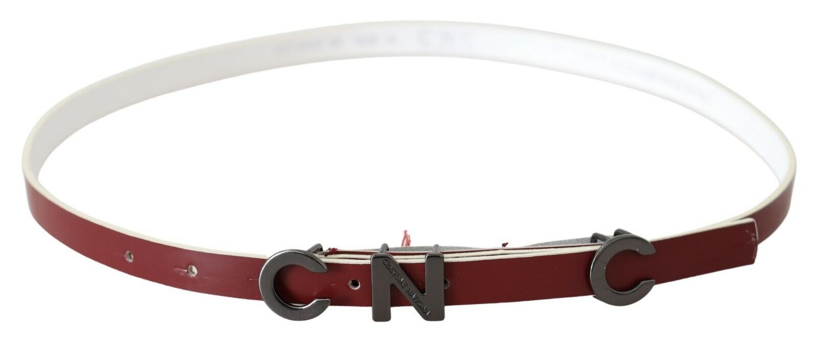 Costume National Chic Maroon Leather Fashion Belt - KALAJ