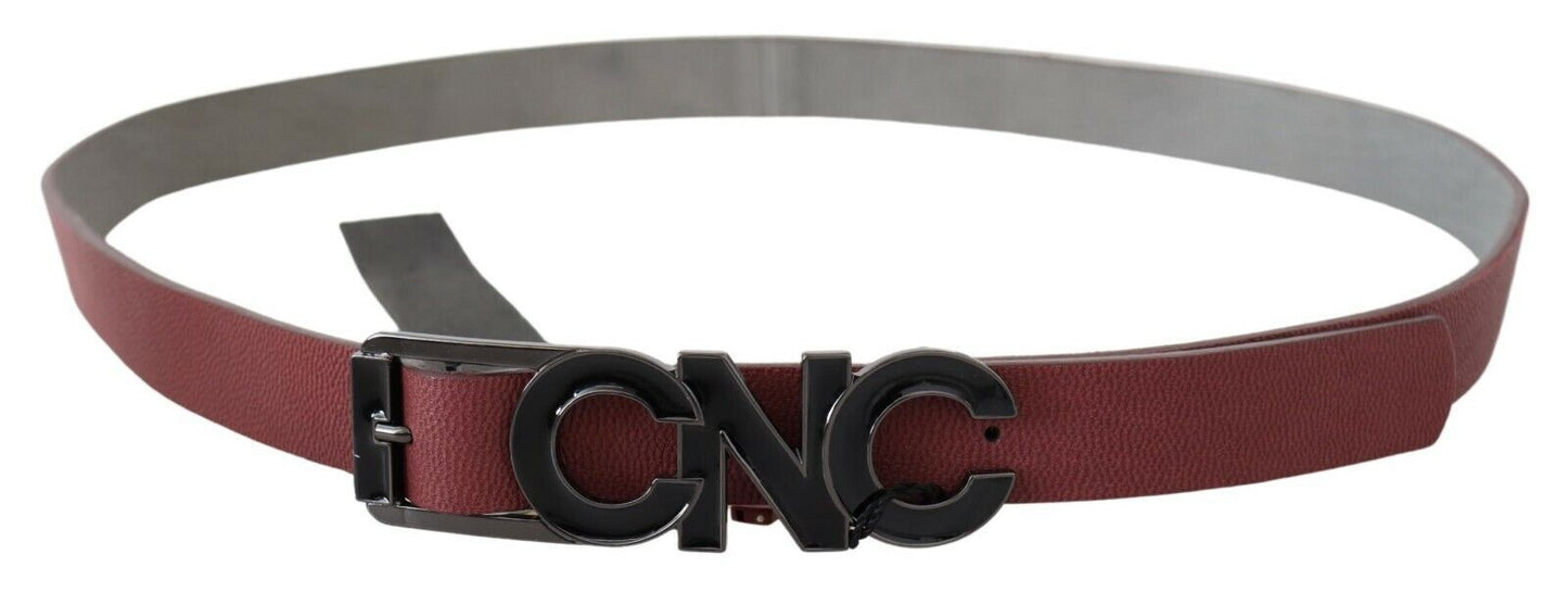 Costume National Elegant Maroon Leather Fashion Belt - KALAJ