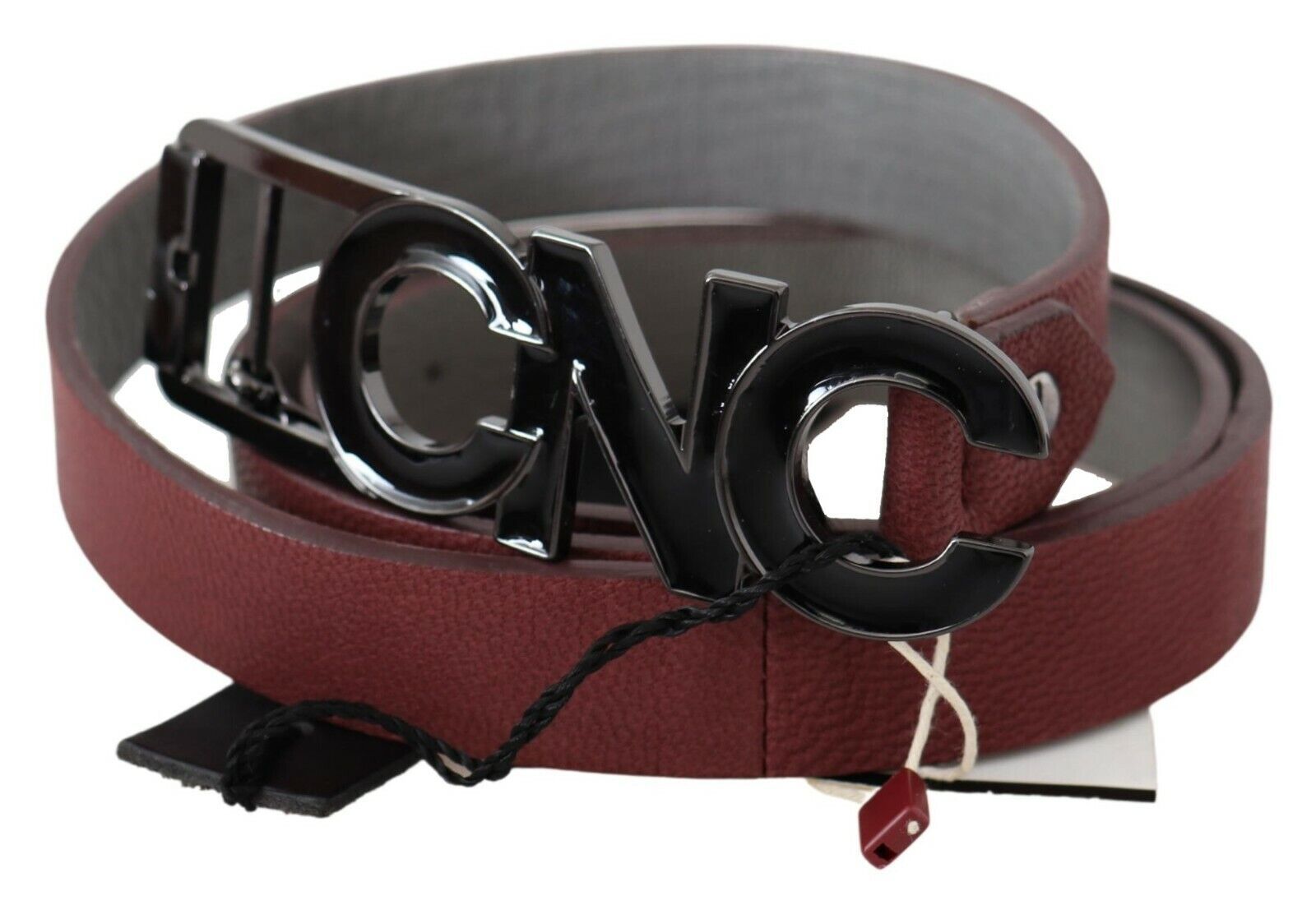 Costume National Elegant Maroon Leather Fashion Belt - KALAJ