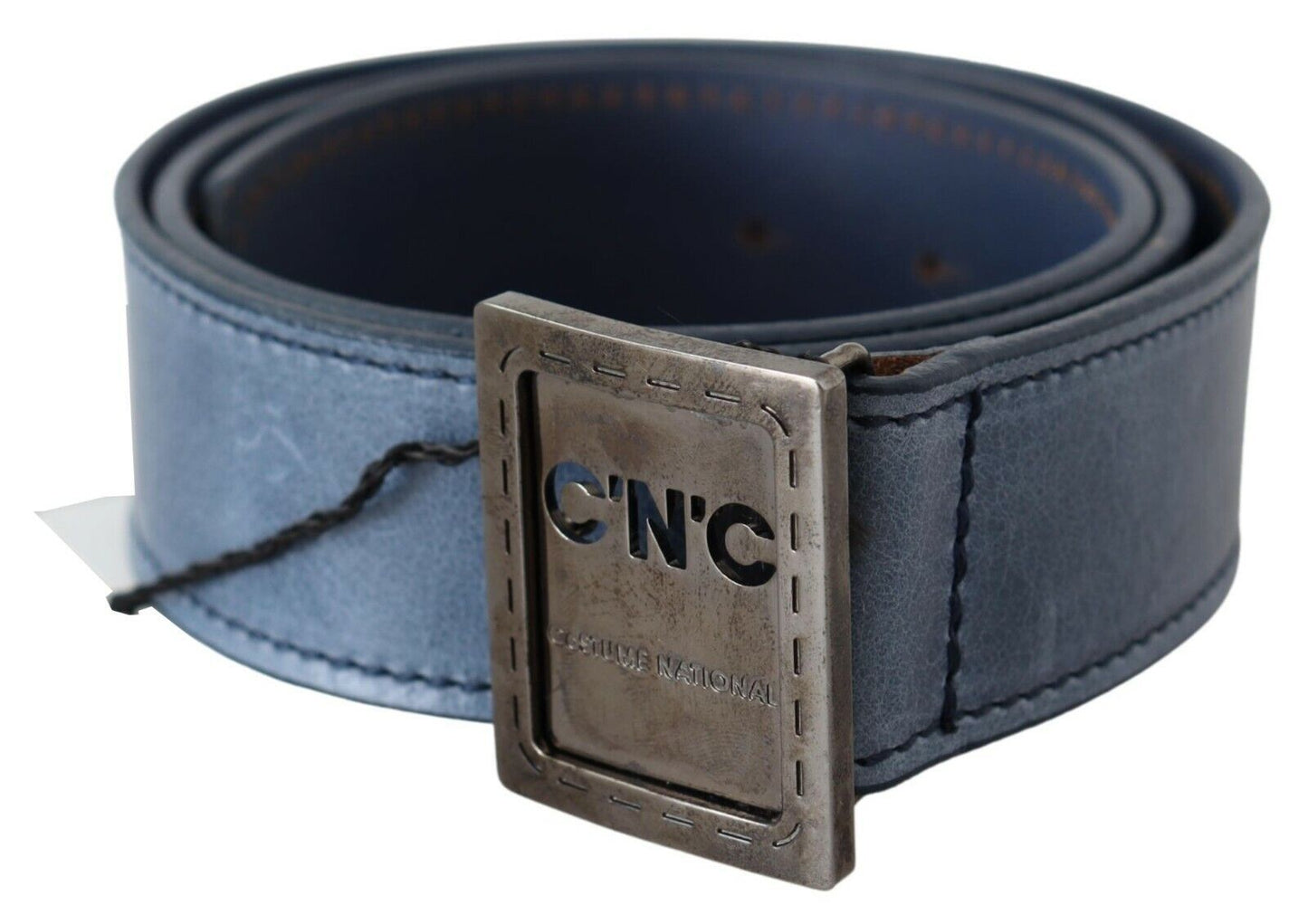 Costume National Elegant Blue Leather Fashion Belt - KALAJ